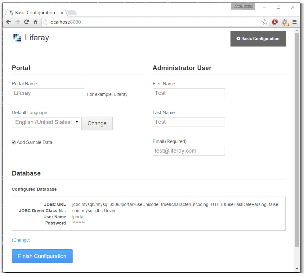 Connect to the MySQL server from host